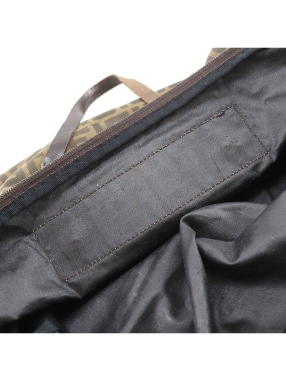 Fendi Zucca Folding Nylon Canvas Brown Boston Bag - Picture 8 of 14